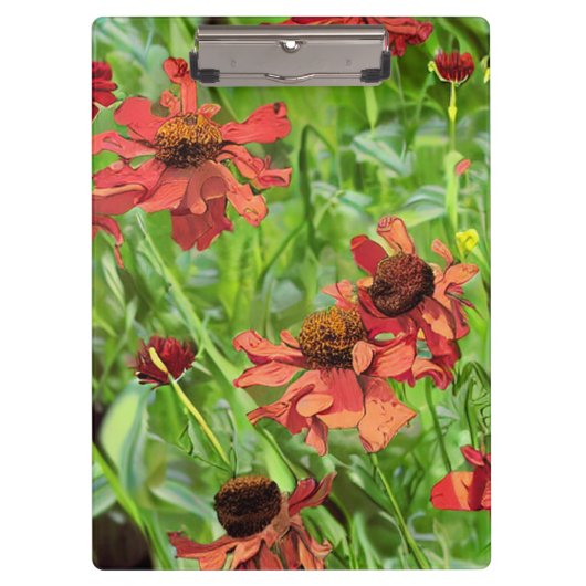 PORTE-BLOC FLEURS ROUGES RUDBECKIA (Devant)