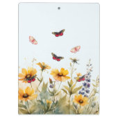Porte-bloc Fleurs sauvages colorés et papillons (Dos)