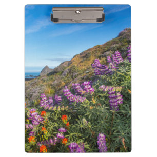 Porte-bloc Fleurs sauvages de lupin et de pinceau à peinture