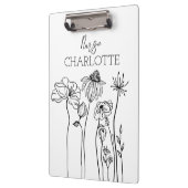 Porte-bloc Fleurs sauvages dessinées à la main simplement Nur (Gauche)