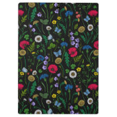 Porte-bloc Fleurs sauvages en noir (Dos)
