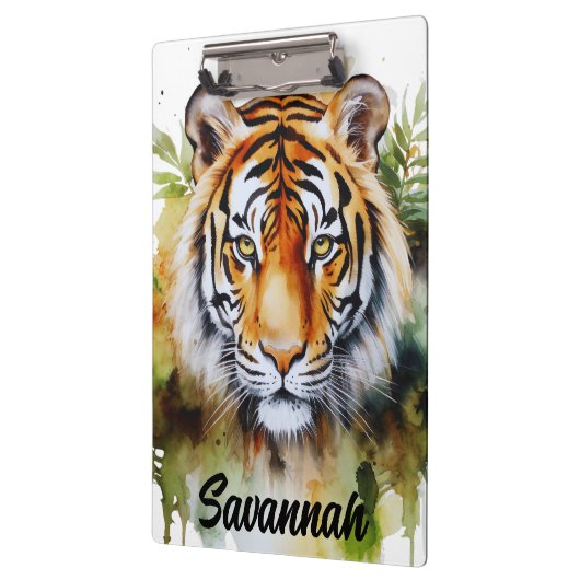 Porte-bloc Fleurs Tiger Pastel Safari Aquarelle Savannah (Gauche)