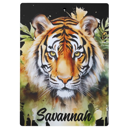 Porte-bloc Fleurs Tiger Pastel Safari Aquarelle Savannah (Dos)