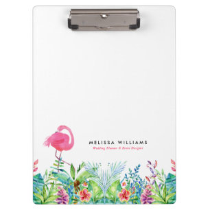 Porte-bloc Fleurs tropicales bordures et flamants roses