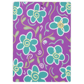 Porte-bloc Fleurs vertes sur design pourpre (Dos)