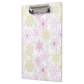 Porte-bloc Flocon de neige rose étincelant (Gauche)