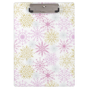 Porte-bloc Flocon de neige rose étincelant