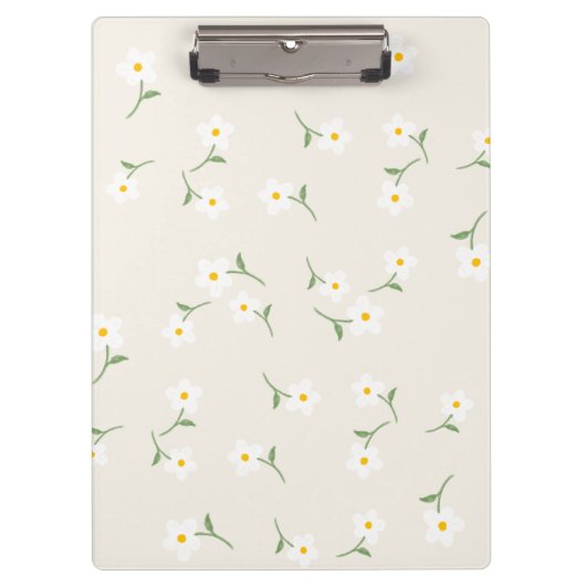 Porte-bloc floral à fond crème Daisy (Devant)