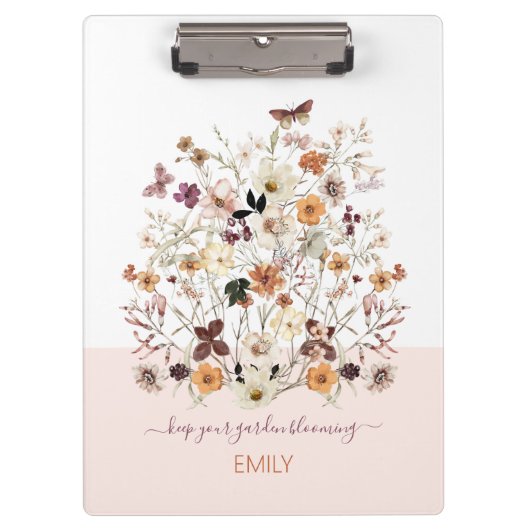 Porte-bloc Floral botanique Fleur sauvage en pressage (Devant)