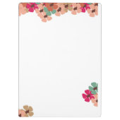 Porte-bloc Floral Clipboard with Colorful Blooms (Dos)