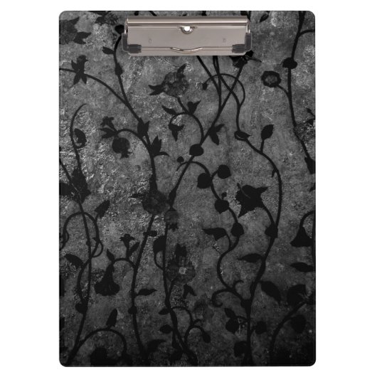 Porte-bloc Floral d'antiquité gothique noir et blanc (Devant)