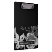 Porte-bloc Floral noir et blanc avec nom (Swatch)