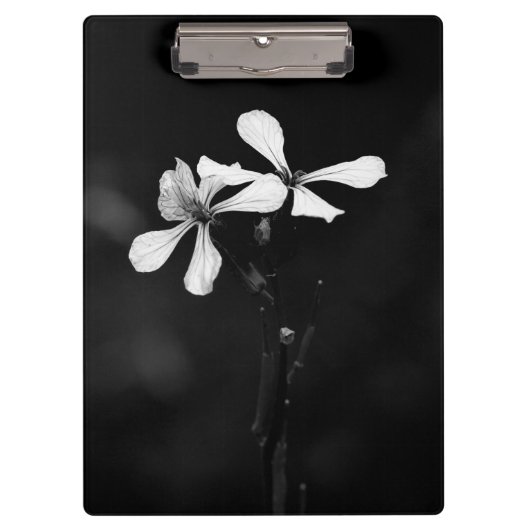Porte-bloc floral noir et blanc minimaliste (Devant)
