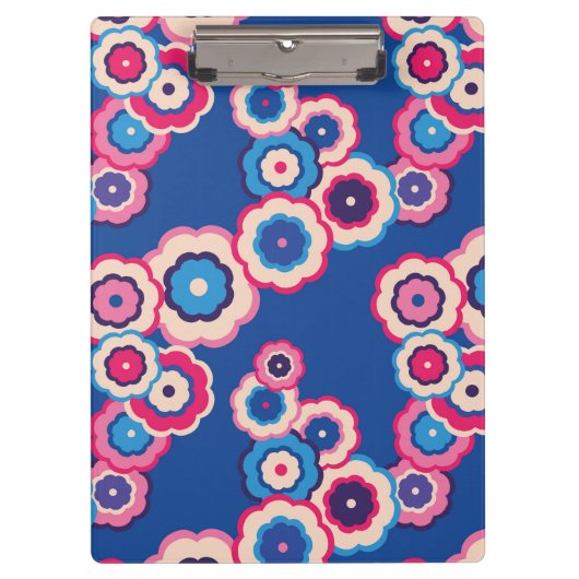 Porte-bloc Floral rétro coloré des années 60 (Devant)