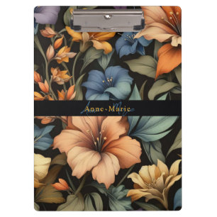 Porte-bloc Floral rustique vintage élégant noir