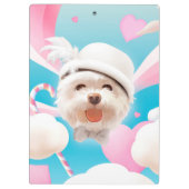 Porte-bloc Fluffy Dog avec Casquette blanc (Dos)