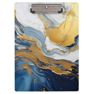 Porte-bloc Flux de lave gras en or et bleu