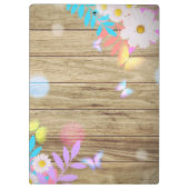 Porte-bloc Folithe et papillons de printemps sur bois (Dos)