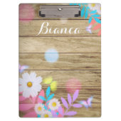 Porte-bloc Folithe et papillons de printemps sur bois (Devant)