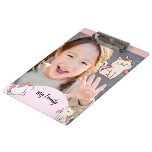 Porte-bloc Fond rose & fille douce (Incliné)
