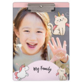 Porte-bloc Fond rose & fille douce (Devant)