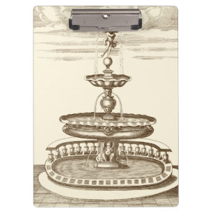 Porte-bloc Fontaine de cour avec l'ange ornemental