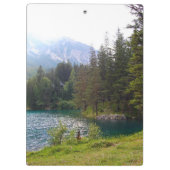 Porte-bloc Forêt alpine pittoresque et lac Photo (Dos)