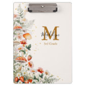 Porte-bloc Forêt de champignons Monogram Fleurs Floral botani (Devant)