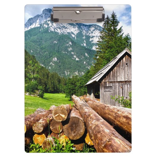 Porte-bloc Forêt du camp de bûcherons à cheval (Devant)