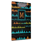 Porte-bloc Forme d'onde audio moderne et monogramme de fréque (Swatch)