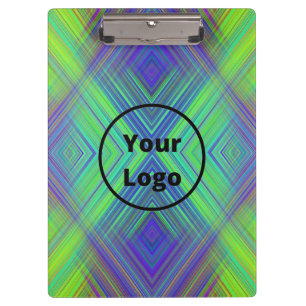 Porte-bloc Formes de logo bleu et vert personnalisées