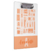 Porte-bloc Fournitures d'art lunaire Pêcher Monogramme orange (Swatch)