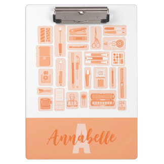 Porte-bloc Fournitures d'art lunaire Pêcher Monogramme orange