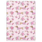 Porte-bloc Fournitures de bureau Dachshund - Rose Floral (Dos)