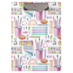 Porte-bloc Fournitures scolaires aquarelle retour à l'école