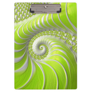 Porte-bloc Fractale en spirale verte citron moderne abstraite