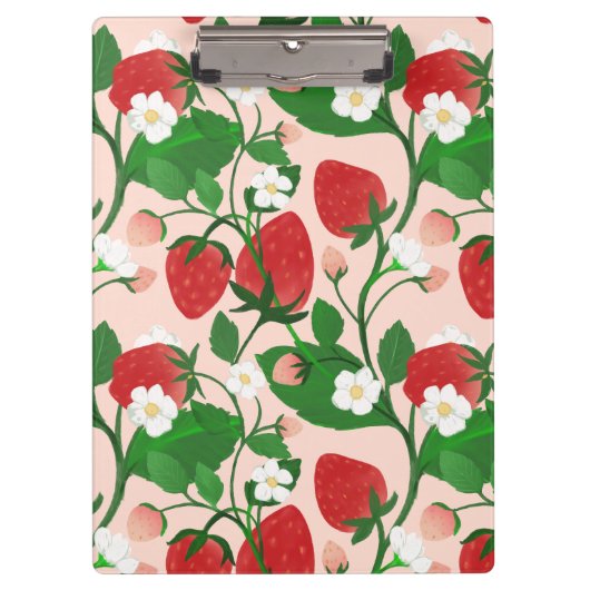 Porte-bloc Fraise d'été en rose (Devant)
