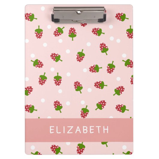 Porte-bloc Fraise rose Kawaii Girly Cute Pastel esthétique (Devant)