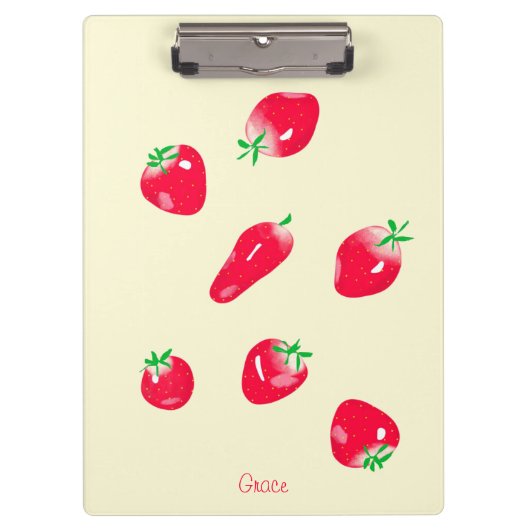 Porte-bloc Fraises rouges juteuses (beige) (Devant)