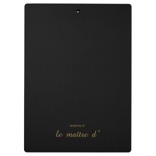 Porte-bloc French Menu Kitchen Clipboard (Dos)