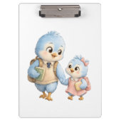 Porte-bloc frère et soeur oiseau mignon (Devant)