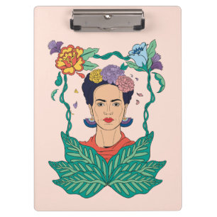 Porte-bloc Frida Kahlo Graphisme du cadre floral