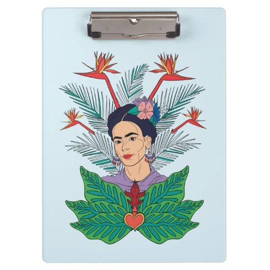 Porte-bloc Frida Kahlo | Oiseaux de Paradis Floral Graphic (Devant)