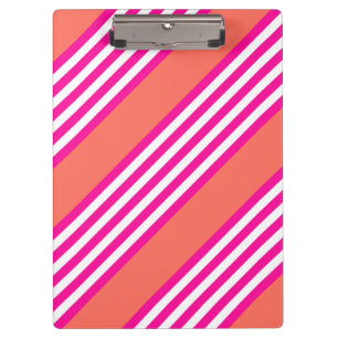 Porte-bloc Fuchsia et corail vivant cinq bandes motif