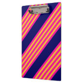 Porte-bloc Fuchsia et rayures jaunes avec bleu marine (Gauche)