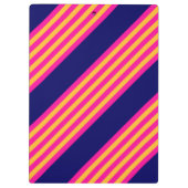 Porte-bloc Fuchsia et rayures jaunes avec bleu marine (Dos)