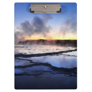 Porte-bloc Fumée de geyser au coucher du soleil
