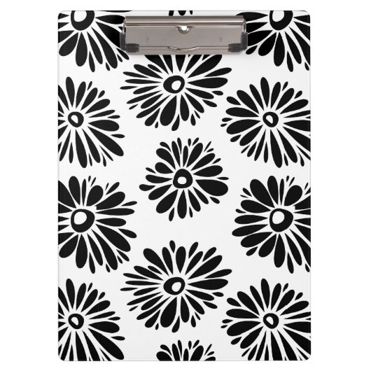 Porte-bloc Funky Black et blanc floral (Devant)