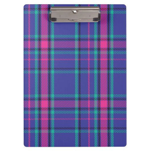 Porte-bloc Funky Hot rose et violet Plaid Tartan iPad Air C (Devant)