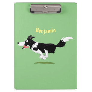 Porte-bloc Funny Border Collie chien en course dessin animé